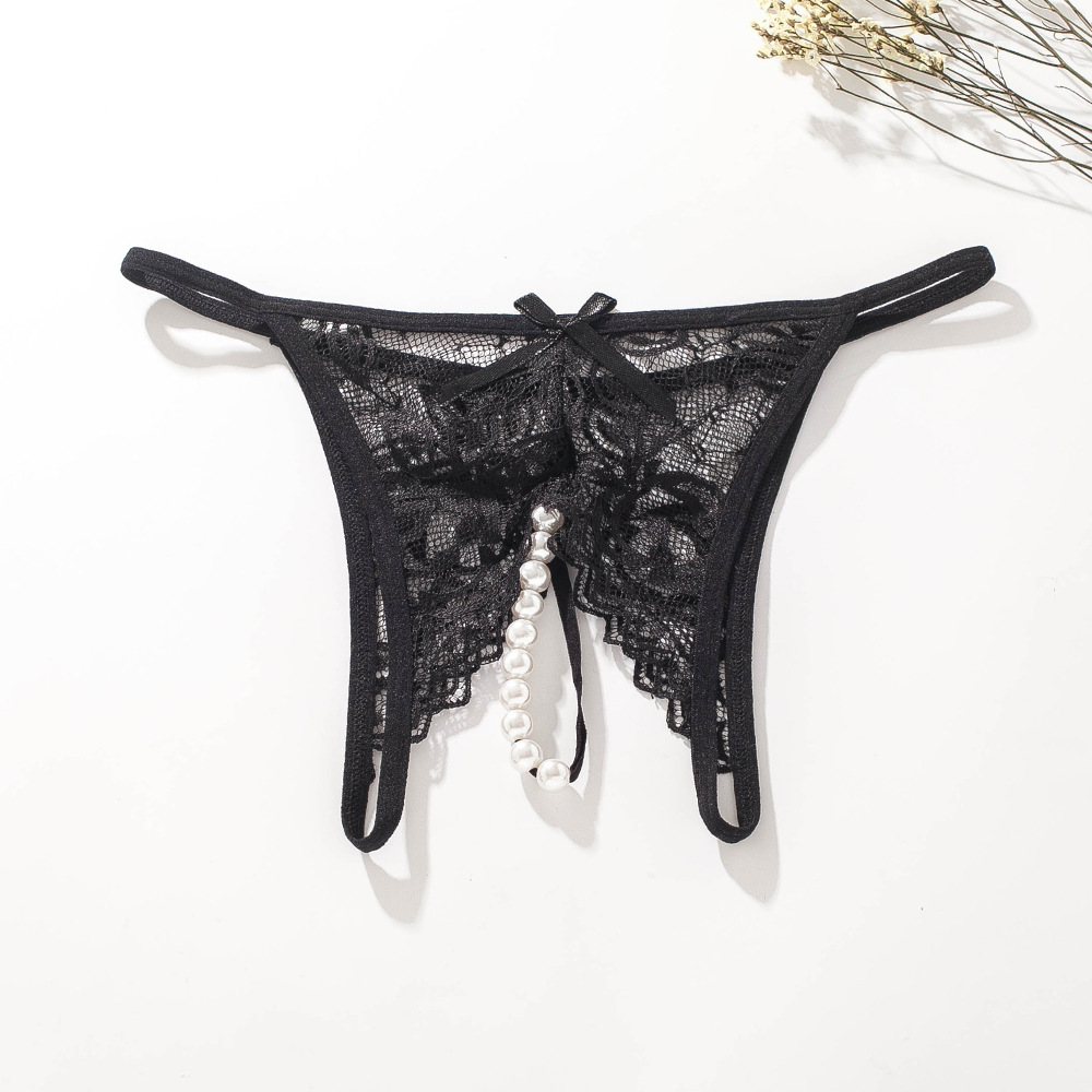 Sexy Pearl Lace Underwear Erotic G-string - الصورة 4
